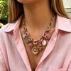 Adjustable Choker Necklace Rhinestone Boho Jewelry Retro Handmade Pendant Necklace  Women