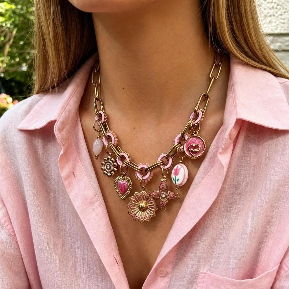 Adjustable Choker Necklace Rhinestone Boho Jewelry Retro Handmade Pendant Necklace Women