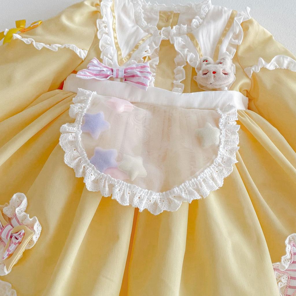 Girls Spring 2024 New Cartoon Lolita Princess Dress Children's Foreign Style Trouser Dress Dress