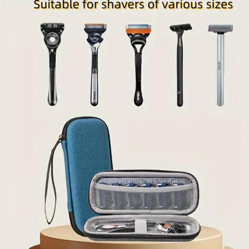 

Retro Solid Color Shaver Storage Box With Zipper Closure And Handle, Pressure Resistant Travel Versatile Portable Carry Pouch сірий колір
