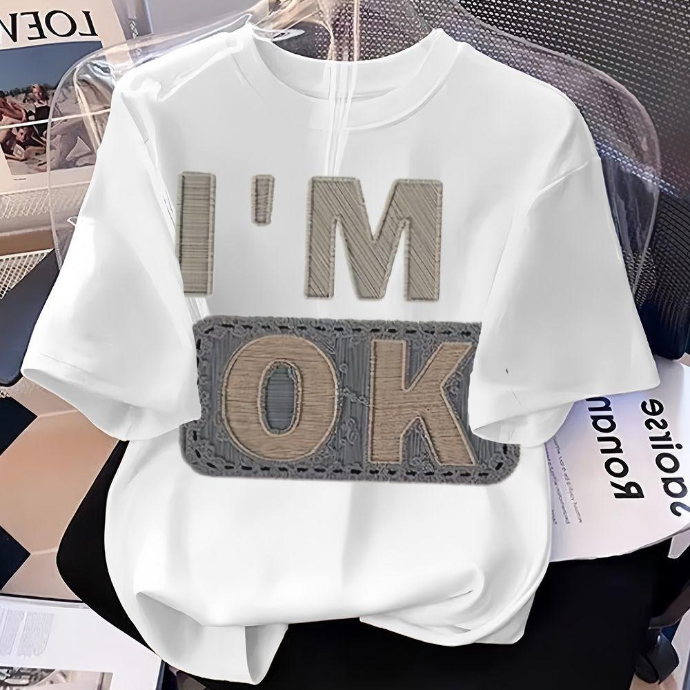Boys' and Girls' Creative Letter Shirts - Summer Children's Casual Short-sleeved Pure Cotton T-shirts