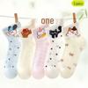 Girls' Summer Silk Mid-Calf Cartoon Mesh Socks - Breathable and Thin Cotton