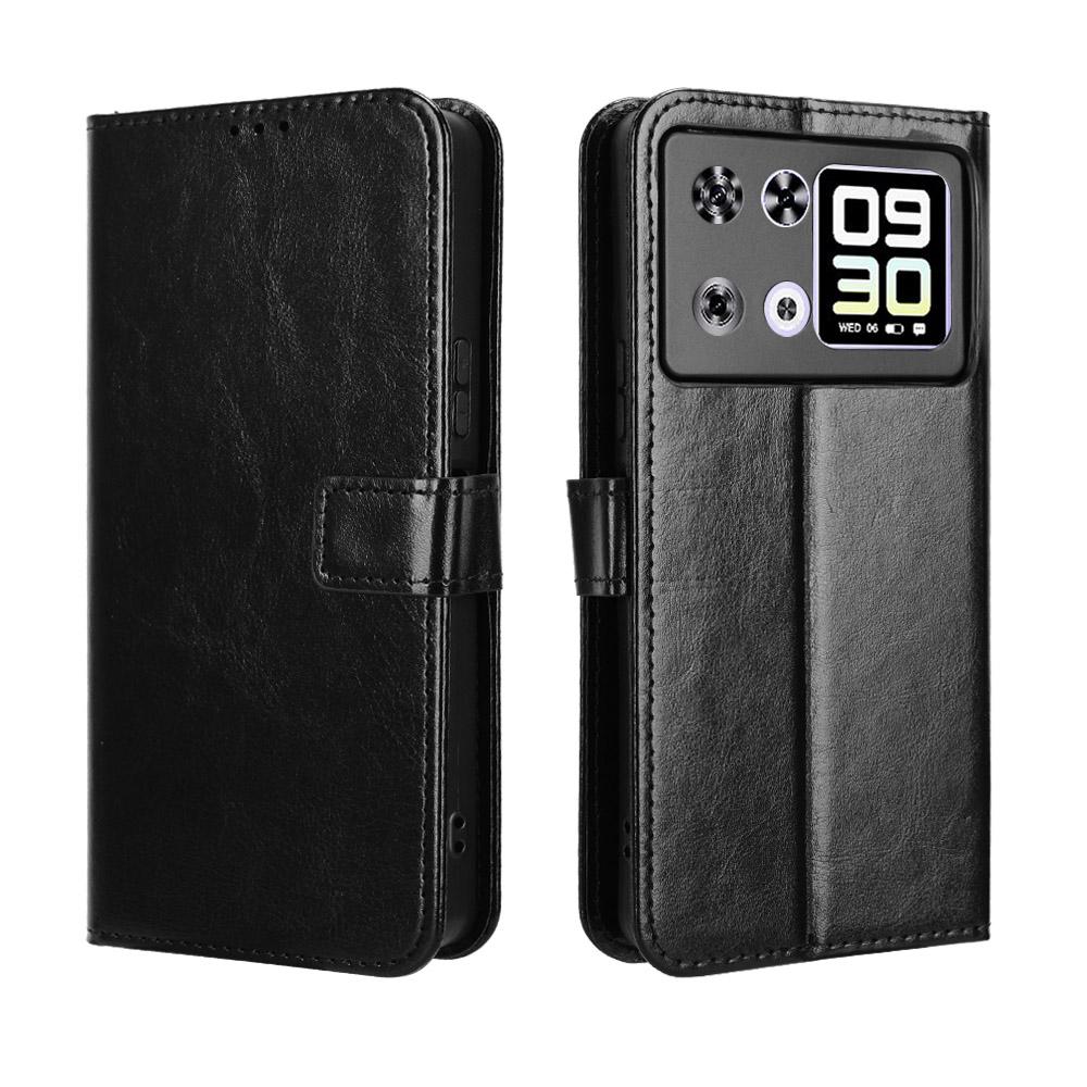 For Cubot P90 PU Leather Case with Strap Crazy Horse Texture Phone Wallet Cover