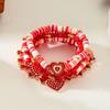 New Trendy Valentine's Day Bracelets Set for Women Romantic Soft Ceramic Acrylic Beads Letter Chain Bracelet Bangle Jewelry Gift