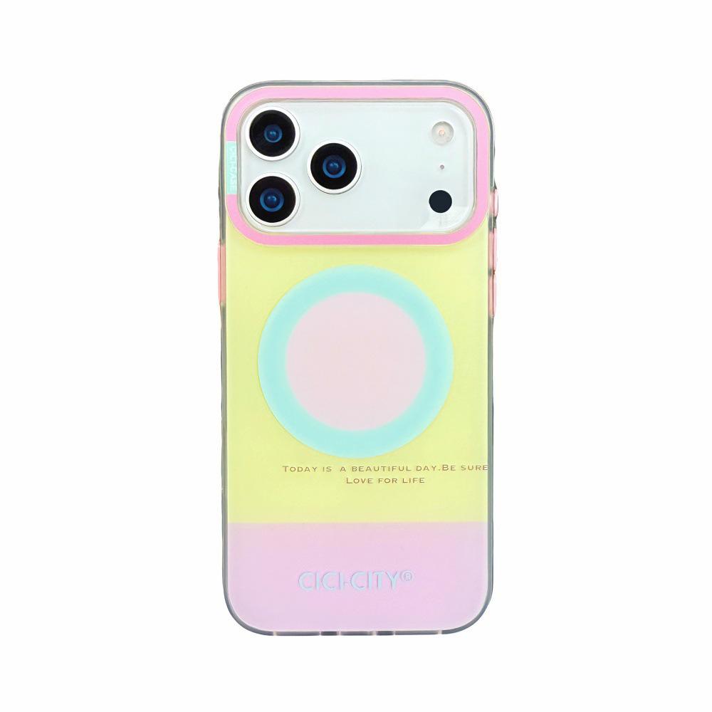 Simple Fresh Magnetic Contrast Color Case for iPhone 17 Pro Max, 16, 15, 14 - New Couple's Model