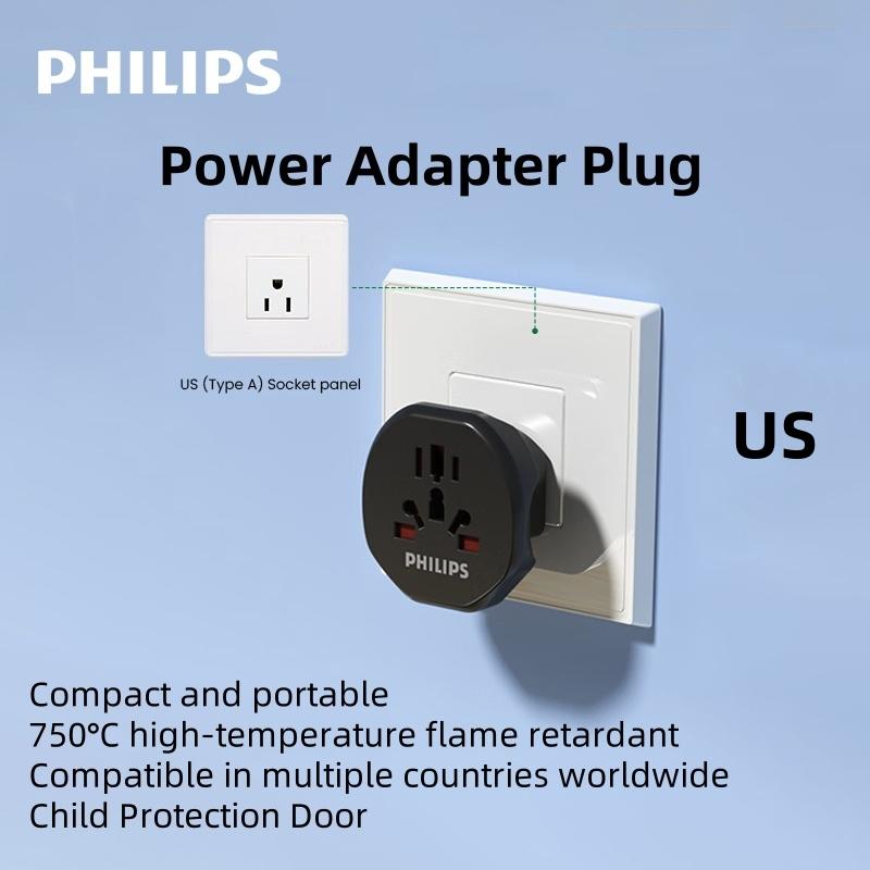 Philips Power Adapter Plug EU/Aus/US/UK (Type C) Universal Adapter Plug