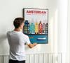 Plakat ilustracja mapa Amsterdam