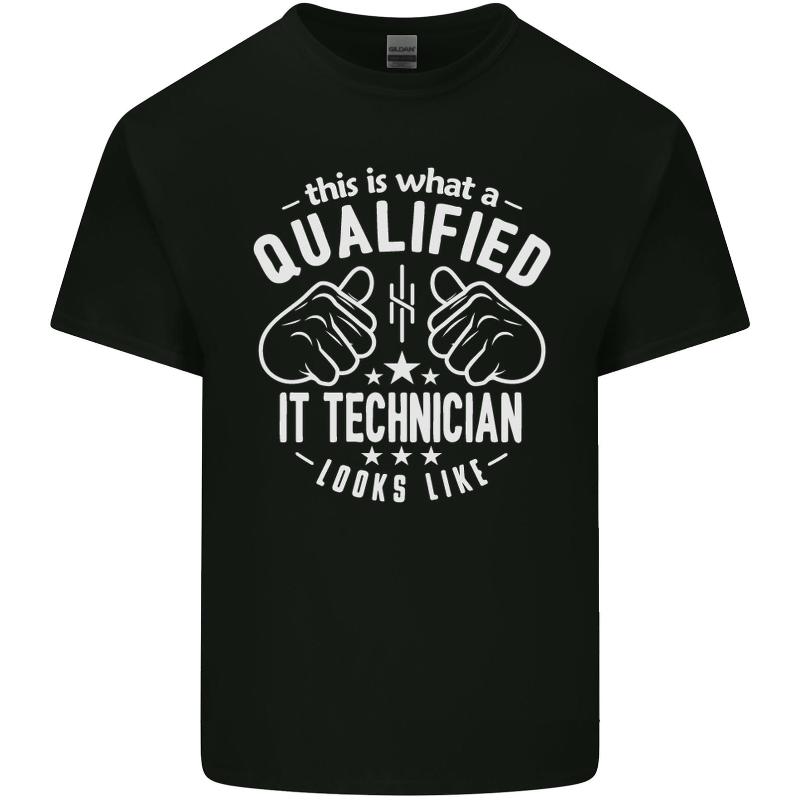 A Qualified IT Technician Looks Like Mens Light Cotton T-Shirt Mens Womens Tees Top S