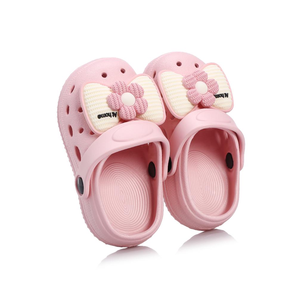 

New Children s Slippers Summer Handmade DIY Cartoon Bow Sandals for Girl Flip Flops Non-Slip Garden Beach Shoes 19-20(Inner 14cm) рожевий