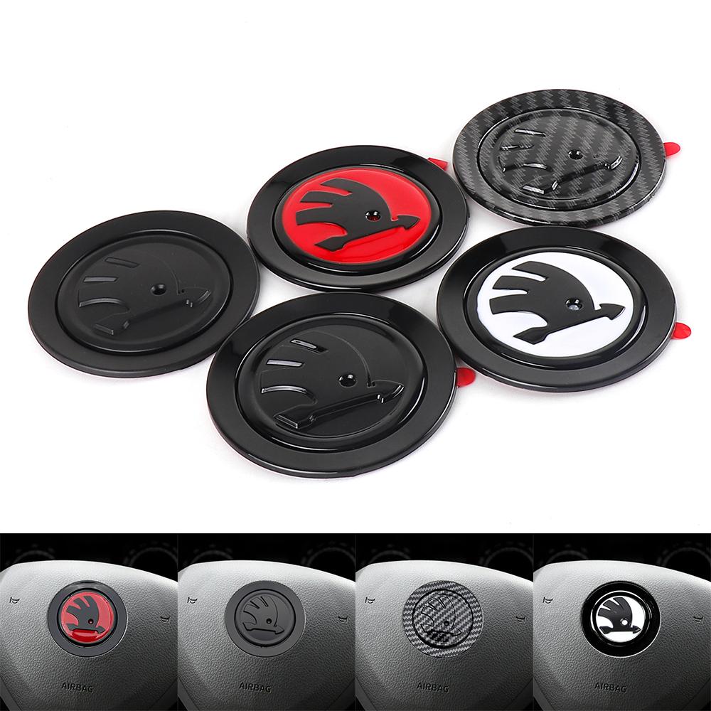 ABS Car Steering Wheel Sticker Badge Decoration Accessories For Skoda Superb Octavia Rapid Kodiaq Kamiq Karoq Fabia VRS Yeti A7 nb80