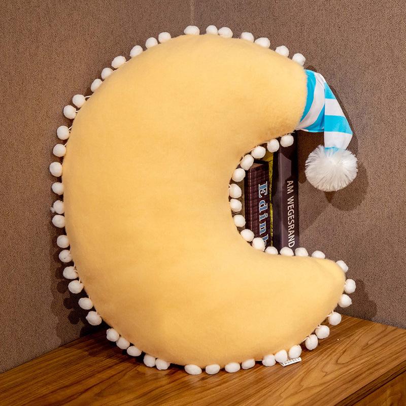 Almohada nórdica con diseño de estrella y viento, diseño de amor y luna para sofá, cojín para silla de noche, respaldo, cojín para niña con forma de corazón en polvo