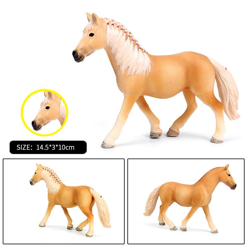 Oenux Farm Animals Steed Foal Clydesdale Arabian Horse Model Action Figures Equestrian PVC Collection Education Kid Toy Gift
