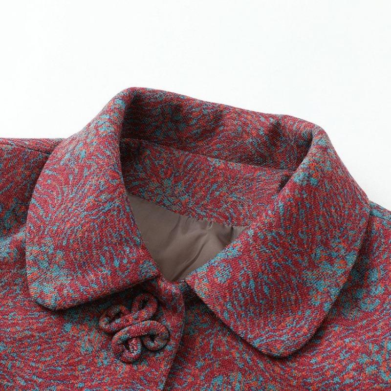 Spring Women's Coat Old Lady Lapel Loose Clothes Top