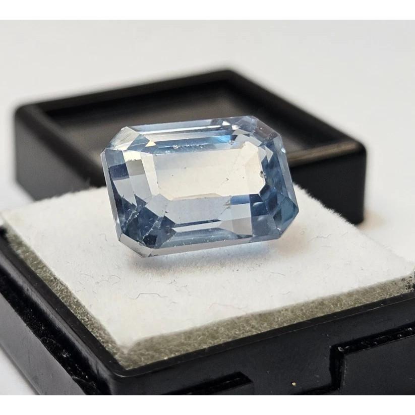Aquamarine Blue Color Emerald Cut 15-16 Ct Stunning Certified Loose Gemstone