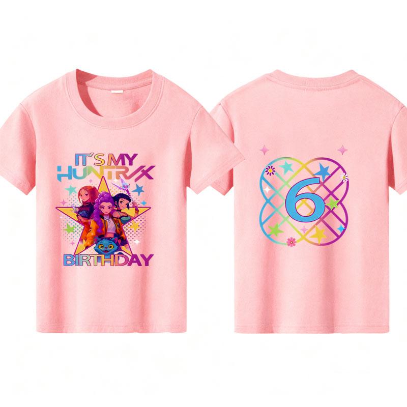 Kpop Demon Hunters Parent Child Short Sleeve T-shirt Cute Kpop Demon Hunters TShirt Harajuku Casual Fashion Kid's Tshirt