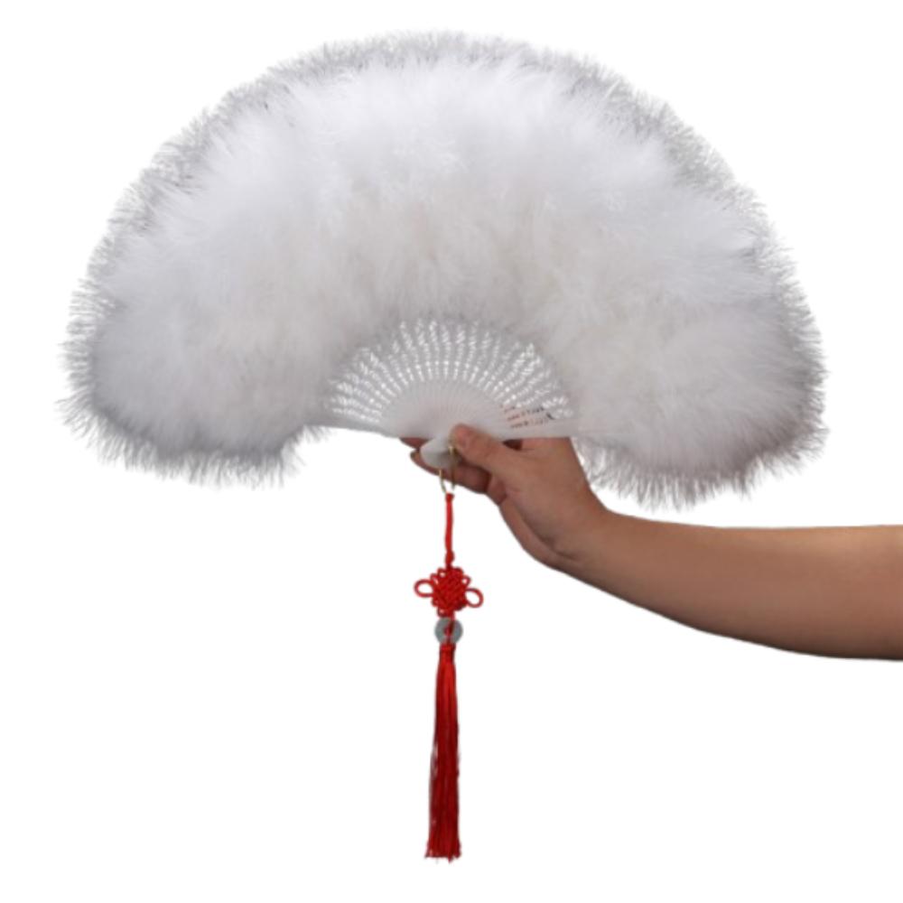 Chinese Handheld Feather Fan Colorful Show Dance Fan Art Fans Cosplay Props Fan  Home Decoration