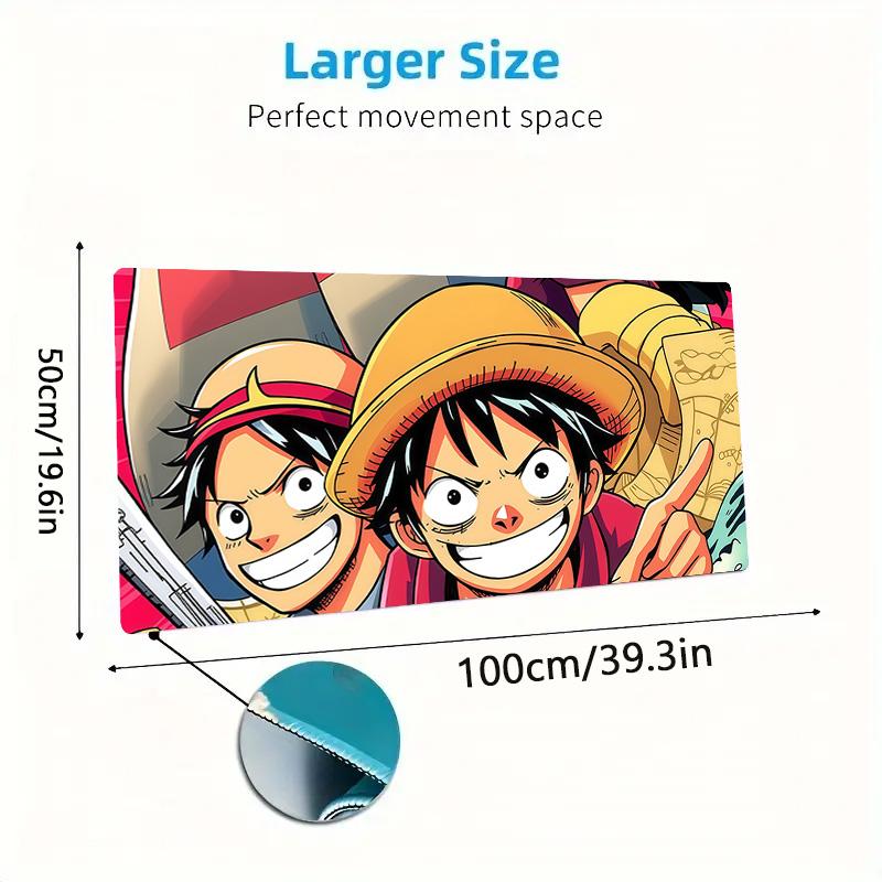 Straw Hat Crew Print Cushion Non-slip Laptop Tablet Big Mousepad XXL Mat Mini PC Playmat With Lock edge