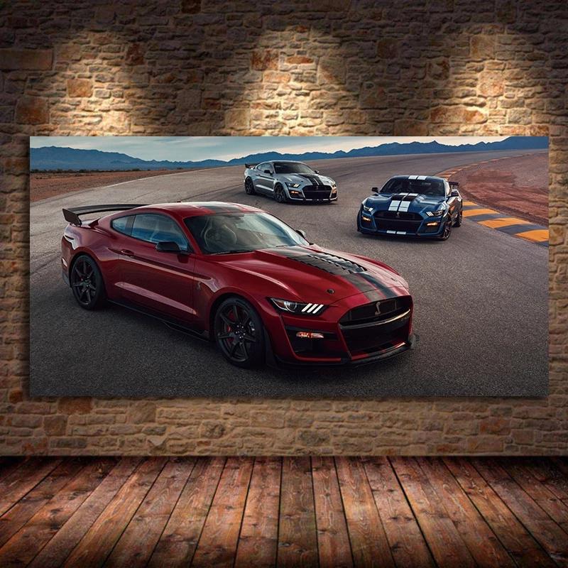 

Современная настенная живопись на холсте, картина маслом, супер автомобиль GT500, красный автомобиль, картина для гостиной, мужчина, спальня, бар, декор, постеры, принты