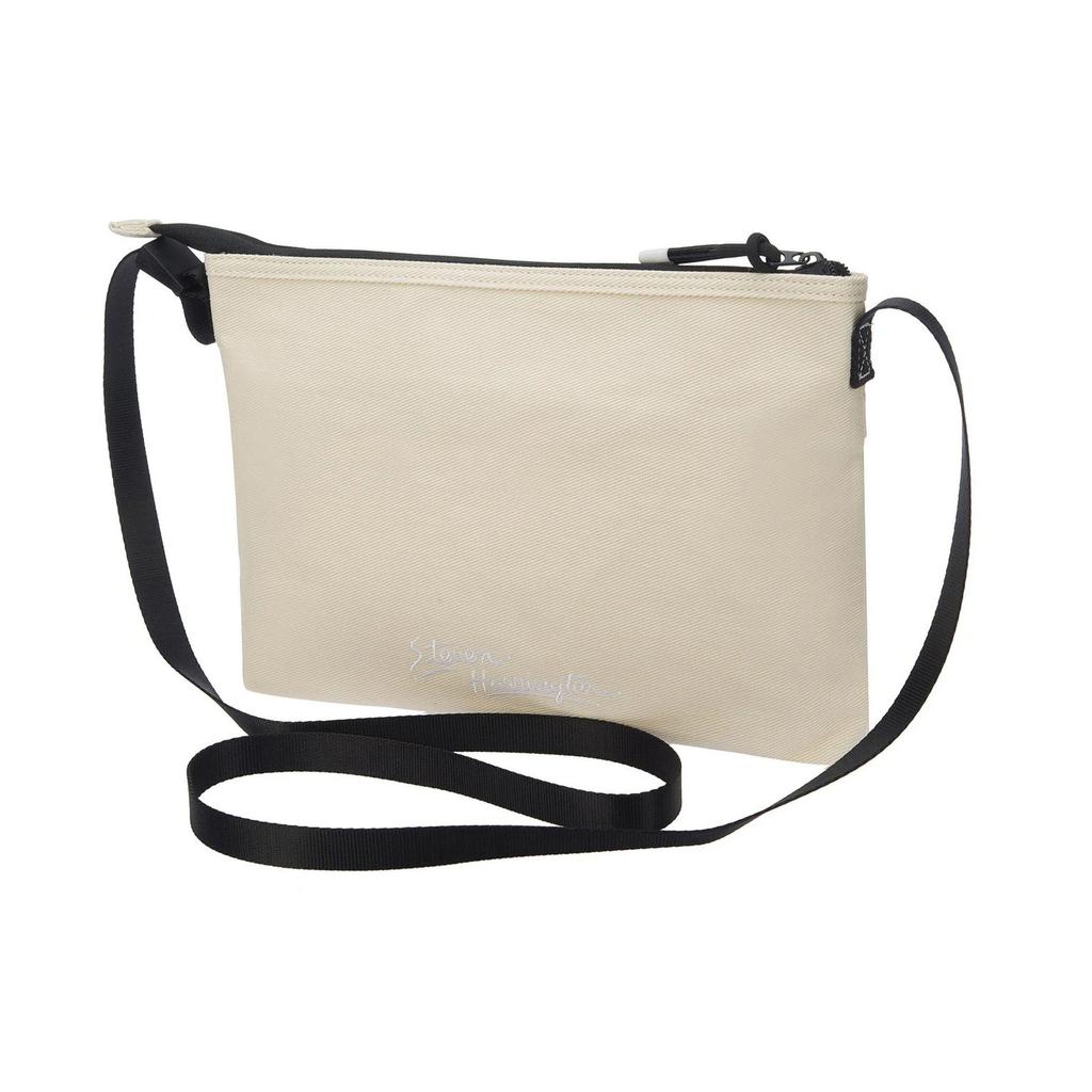 LiNing X Steven Harrington Collaboration Skateboard Series Adjustable Shoulder Strap Zipper Fabric Crossbody Bag Unisex Bags Pearl-White ABDR608-2