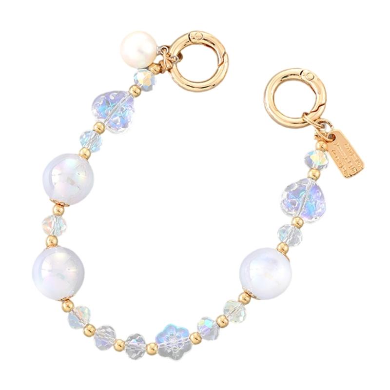 Beaded Phone Bracelet Strap,Phone Beaded Wrist Strap Phone Bracelet Lanyard for Women Phone Keychains Charm