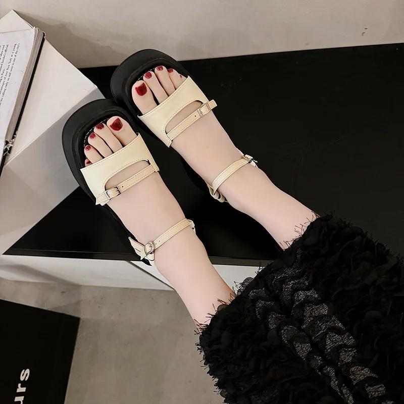 2026 Summer Gladiator Platform Women Sandals Fashion Elegant Open Toe Shoes Ladies Outdoor Dress Platform Flats Sandalias