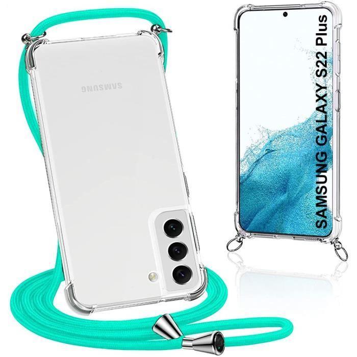 Coque - BOOLING - pour Samsung S22 Plus - Souple - Ultra-transparente - Cordon de collier Vert