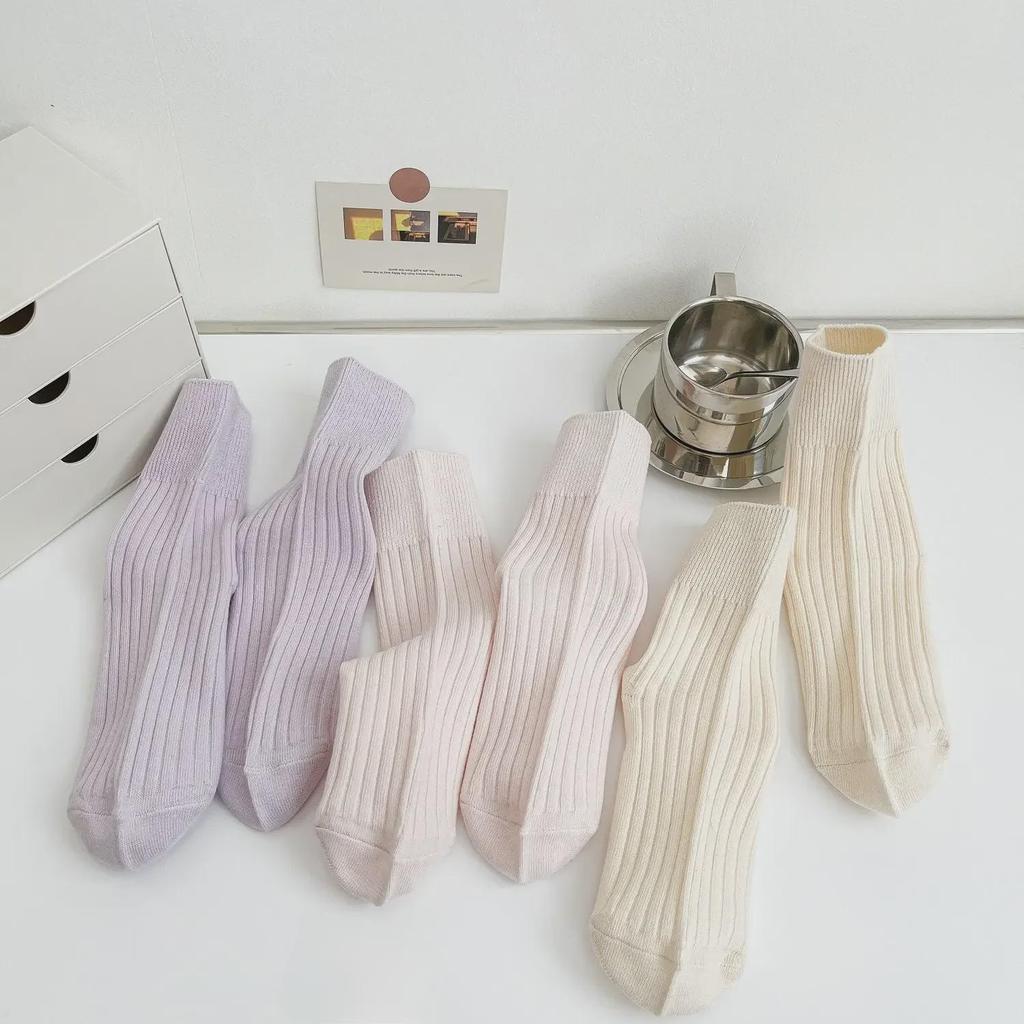 Women's White Long Cotton Mid-Tube Socks - Trendy Japanese-Inspired Summer Style with Loose Fit