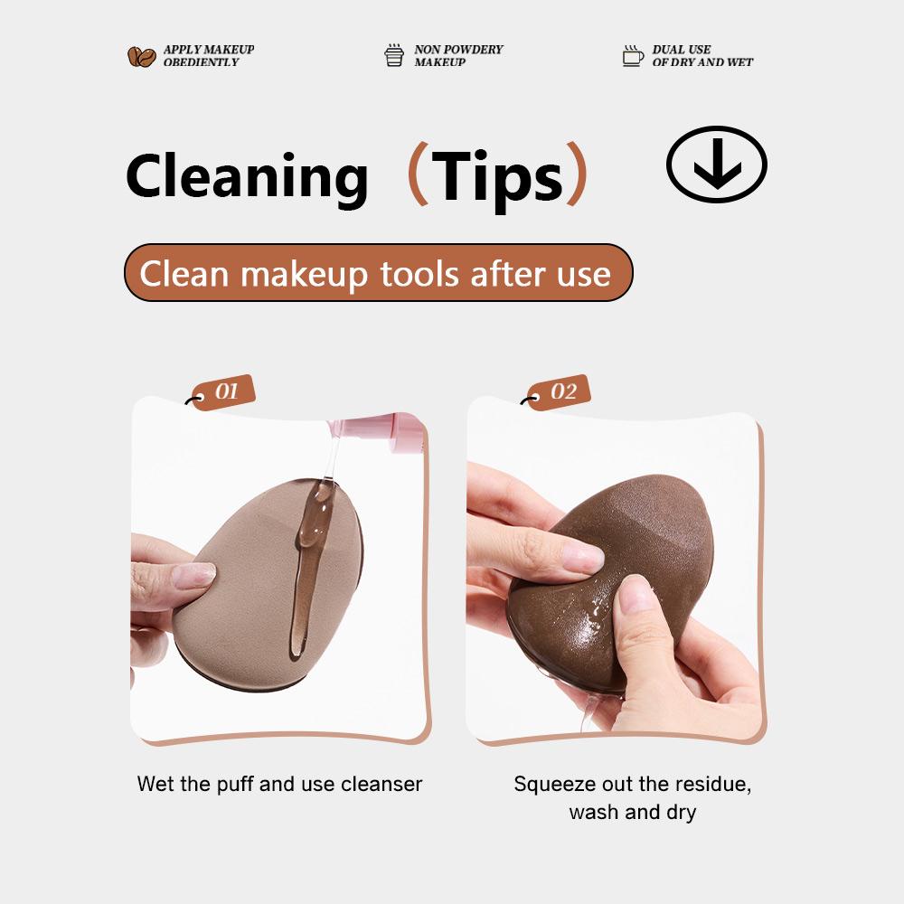 2Pcs/set Powder Puff Set Box with Mirror Wet And Dry Dual Use Super Soft Makeup Sponge And Loose Powder Air Cushion