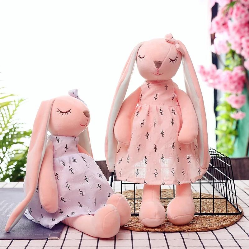 35CM  Long Ears Rabbit Plush Toy Baby Sleep Comfort Doll Stuffed Soft Animal Toy Children Girl Room Decoration