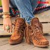 Fashion Faux Leather Tassel Boots for Women Short Platform Boots High Top Martin Boots Vintage Chunky Low Heel Short Boot Ankle Booties Flat Boots