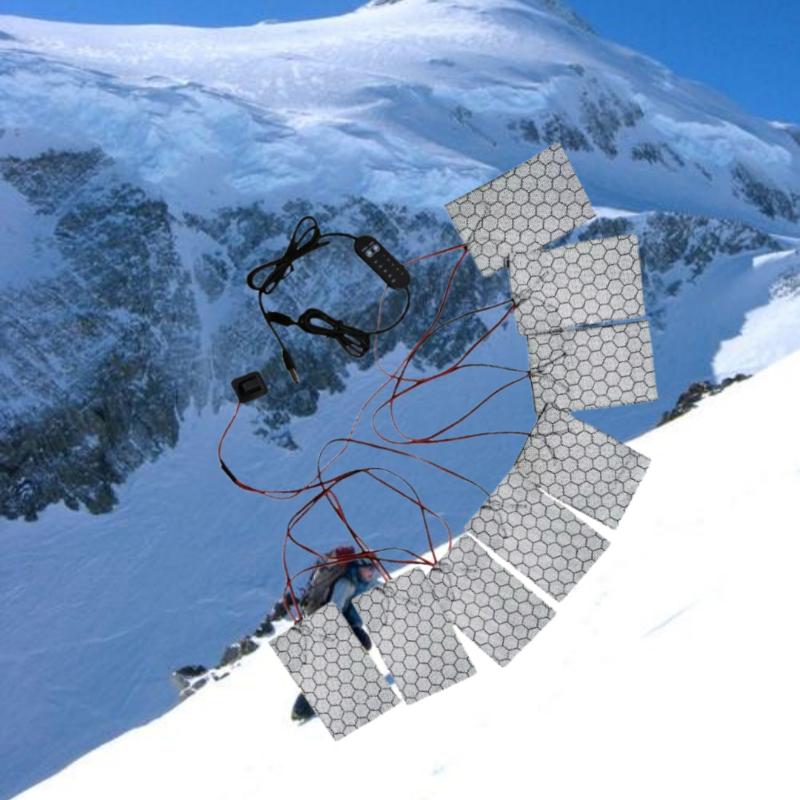 1 Set 1 To 3/5/6/7/8 Thermal Winter Heating Vest Pads Electric Cloth Heater USB Heating Pads Vest Heater For DIY Heated Clothing