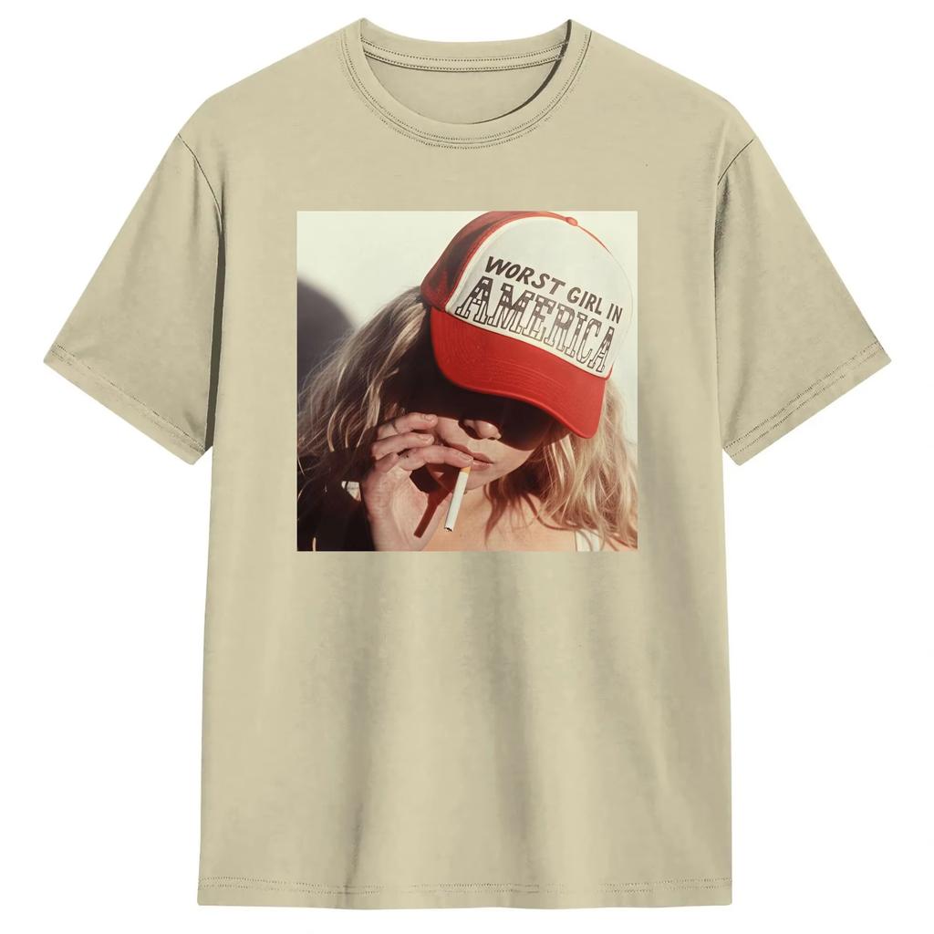 1ks Slayyyter Worst Girl In America Bavlněné tričko Unisex Pánské Dámské Dětské Streetwear Ležérní Top s krátkým rukávem
