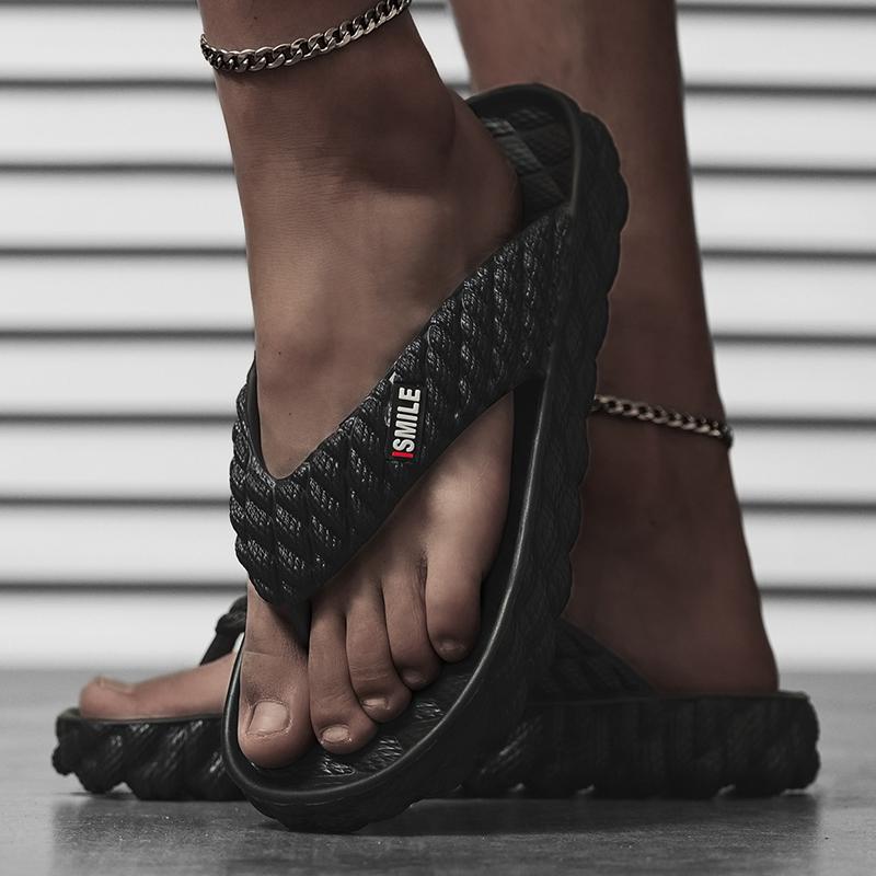 36-45 Velké jednobarevné módní žabky s měkkým dnem pro pánské pantofle, domácí, ležérní