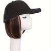 Cappellino Parasole Cappellino da Baseball con Estensione Capelli Parrucca Regolabile Nera Marrone per Donne
