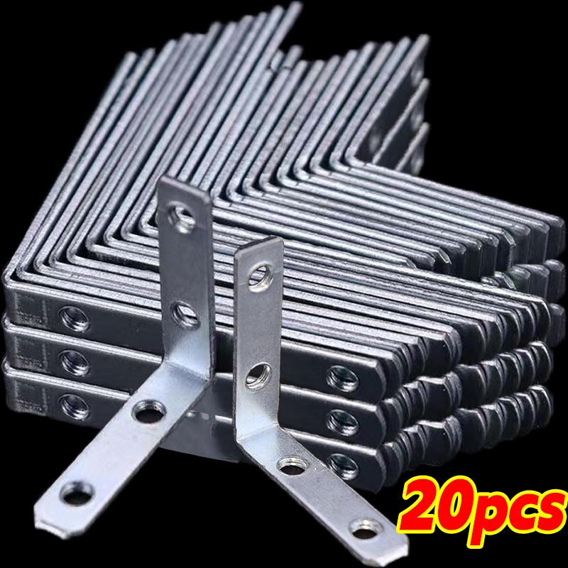 25/60mm 90 Degree L Joint Brackets Furniture Wood Shelf Door Cabinet Fastener Universal Stainless Steel Brace Joint Hardware