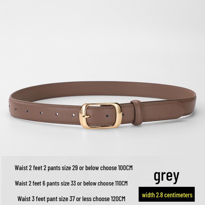 

Женский модный ремень из натуральной кожи 2023: Пряжка-пинок нового стиля, Универсальный декоративный джинсовый аксессуар, Коровья кожа. 110 cm