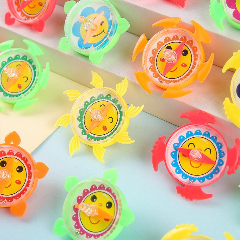 Pattern Compass Flower Mini Plastic Gyro Children Toy For Kid Entertainment