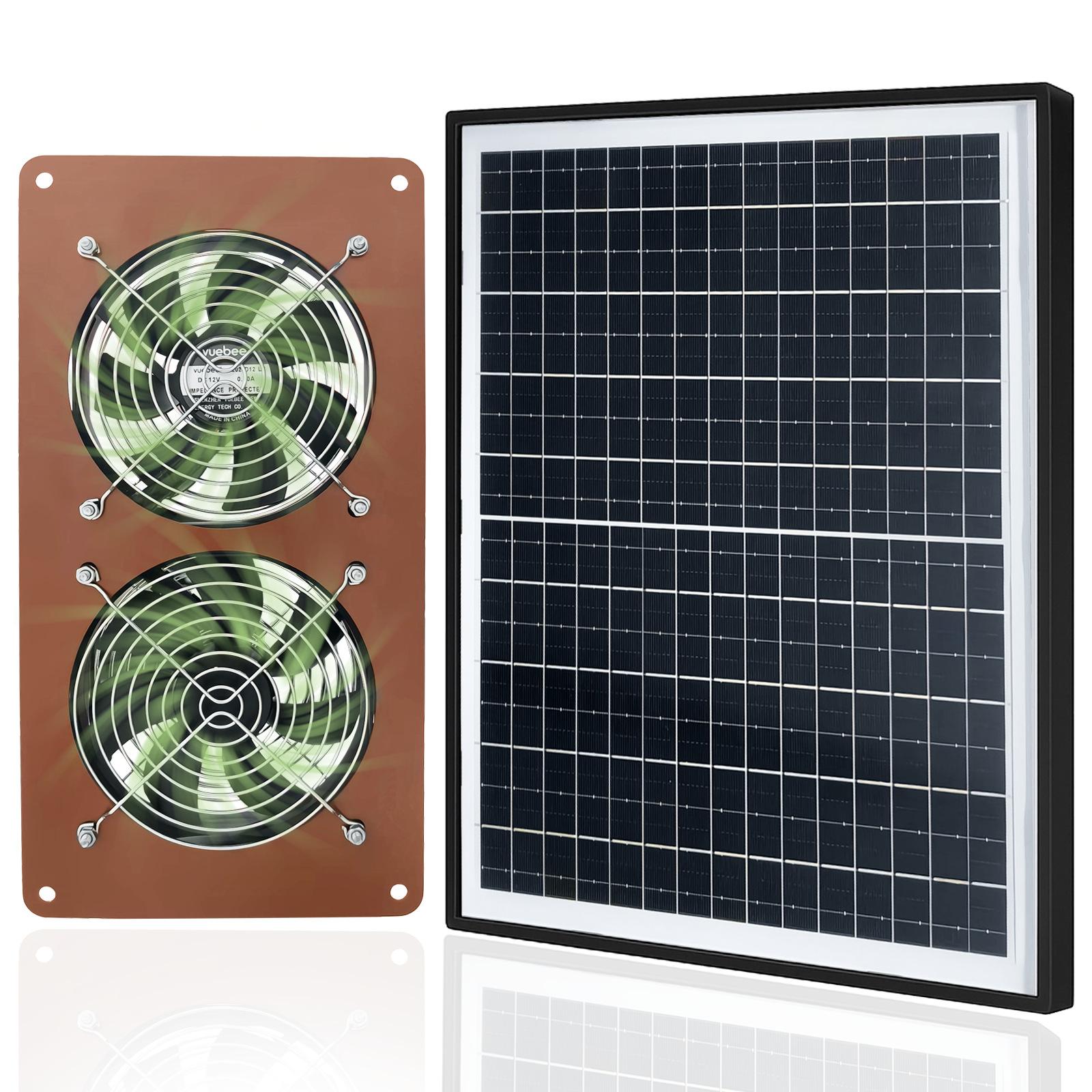 

Водонепроницаемый набор из 20 Вт с двумя солнечными вентиляторами IP67 для курятников, теплиц, домиков для домашних животных, охлаждающие и вытяжные вентиляторы, товары для домашних животных