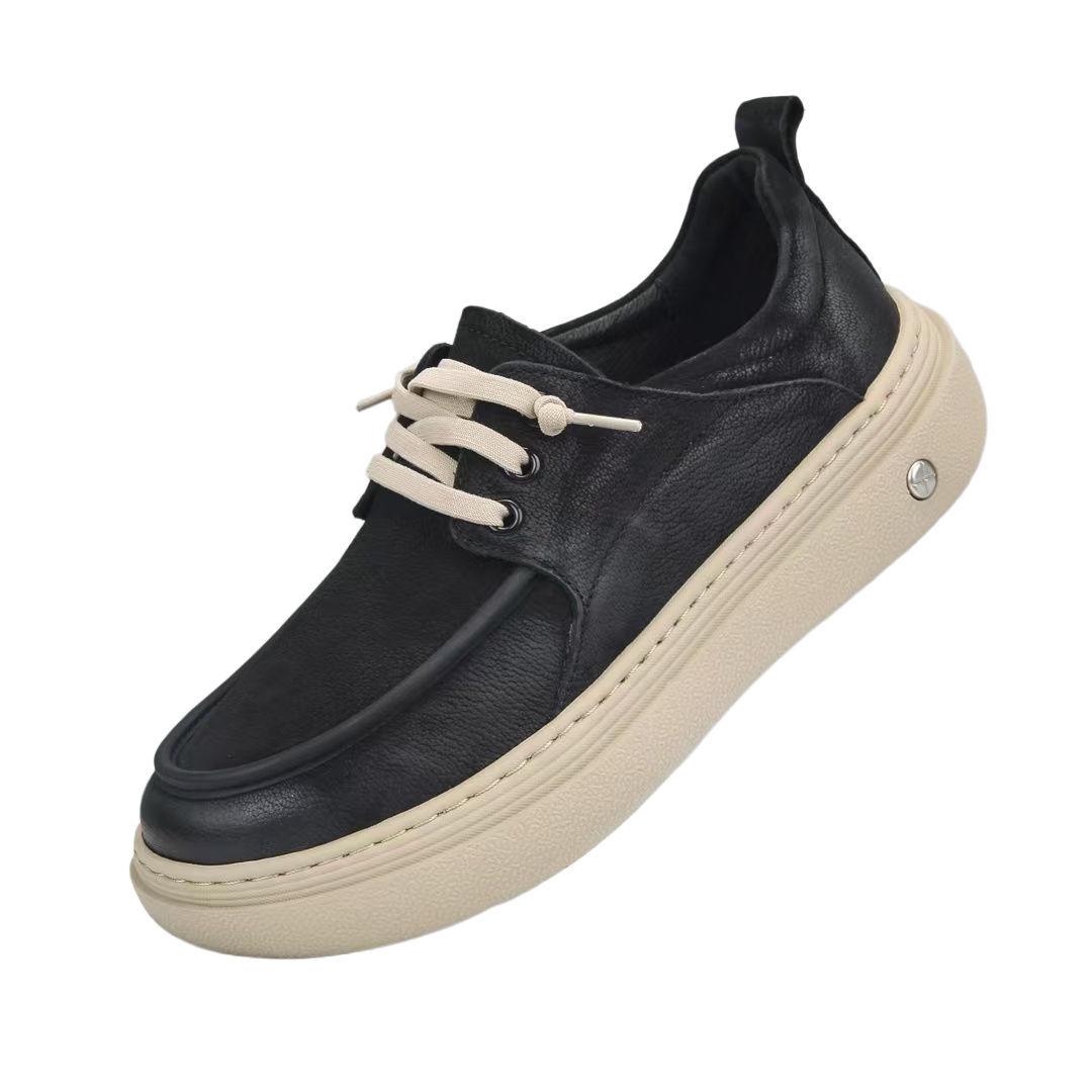 

Кожаные лоферы 2025: Удобная, Универсальная, Эластичная и Стильная мужская повседневная обувь для лета 40 чёрный