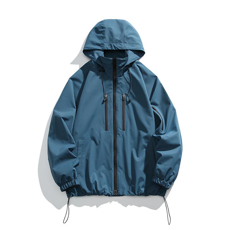 

Функциональные однотонные куртки с капюшоном в стиле ретро для мужчин и женщин, весна и осень, новые ветро- и водонепроницаемые куртки для пар 2XL