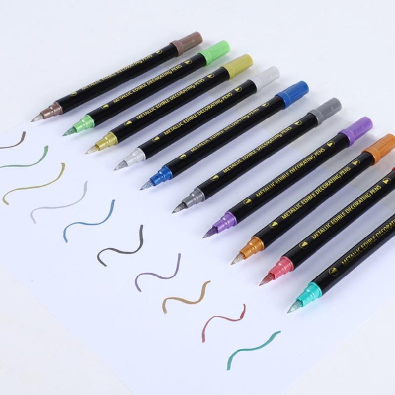 Food Coloring Pens Color Double Sided Edible Food Coloring Marker with Fine and Thick Tip Food Grade Marker for DIY