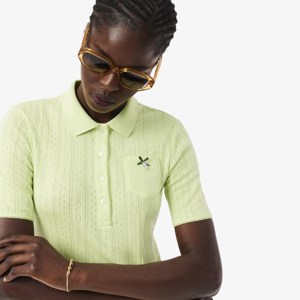 [lacoste] Women's Pointelle Ribbon Croc Polo Shirt DF5296-56GBIC