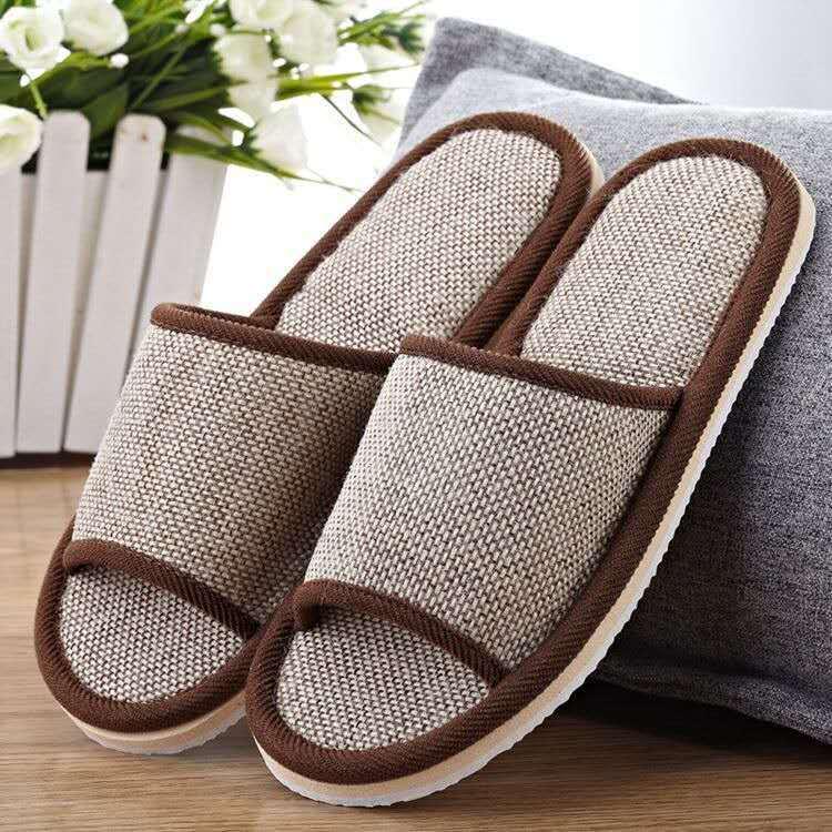 Cotton Linen Indoor Slippers with EVA Foam Sole - Comfortable, Lightweight, Four Seasons Wear