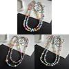 Colorful Irregular Beaded Phone Lanyard With Pvc Chain For Casual Use
