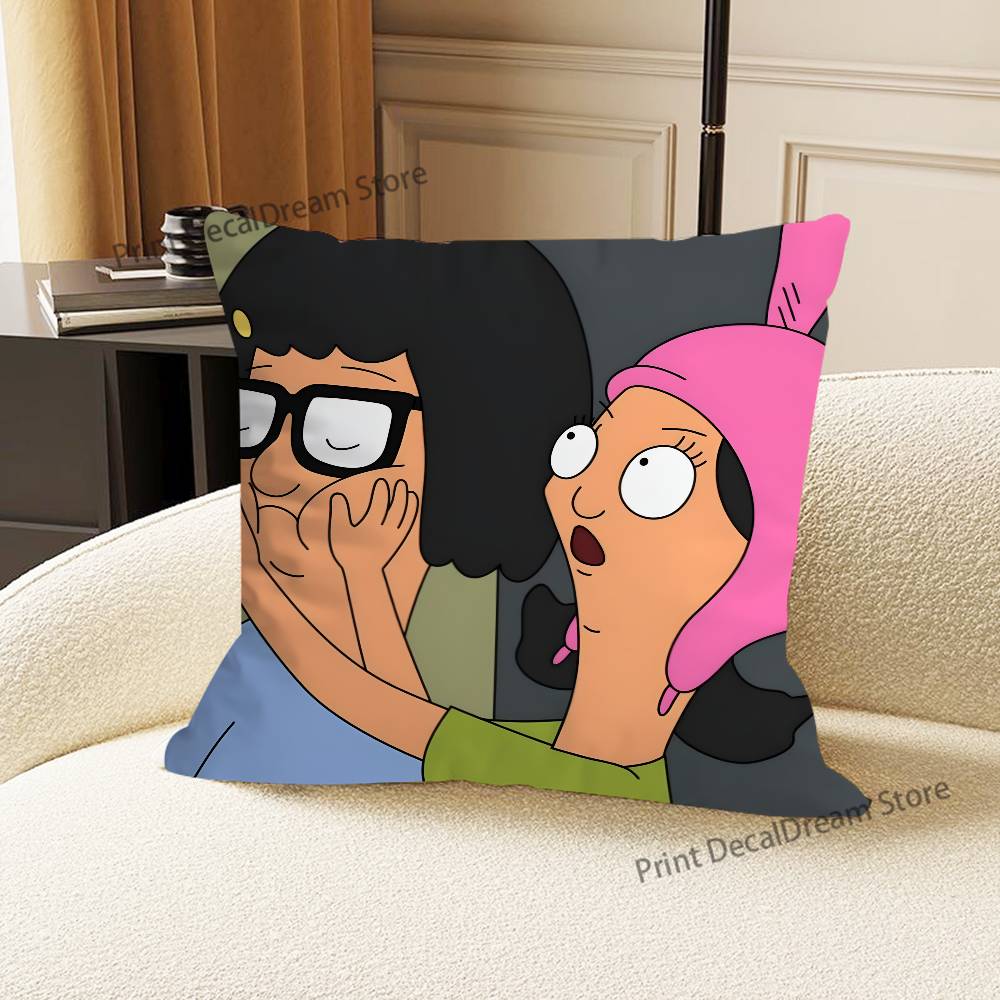 Anime BBobs BBurgers Printed Pillow Cover Cushion Case Simple Sofa Pillow Case No Pillow Core