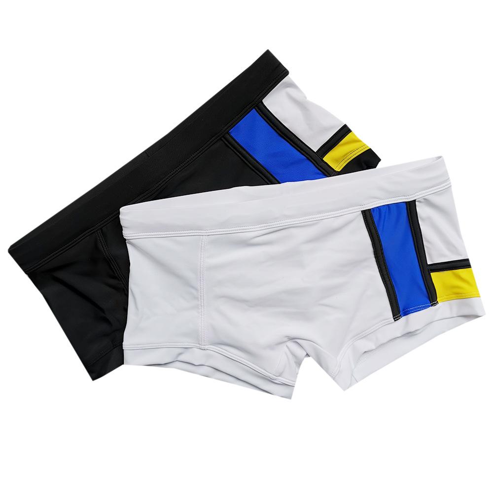 UXH Men's Patchwork Multicolor Briefs - Sleek, Sexy, and Anti-Exposure Beachwear.