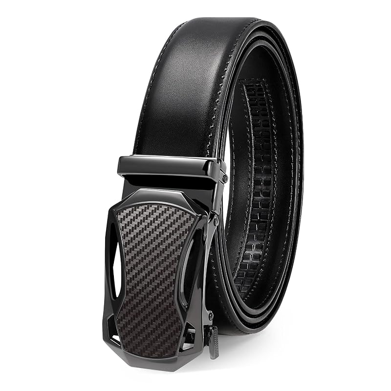 

[JASGOOD] belt men s business gentleman belt leather No hole big size casual auto lock stepless adjustment gifts for men Length 115cm-145cm