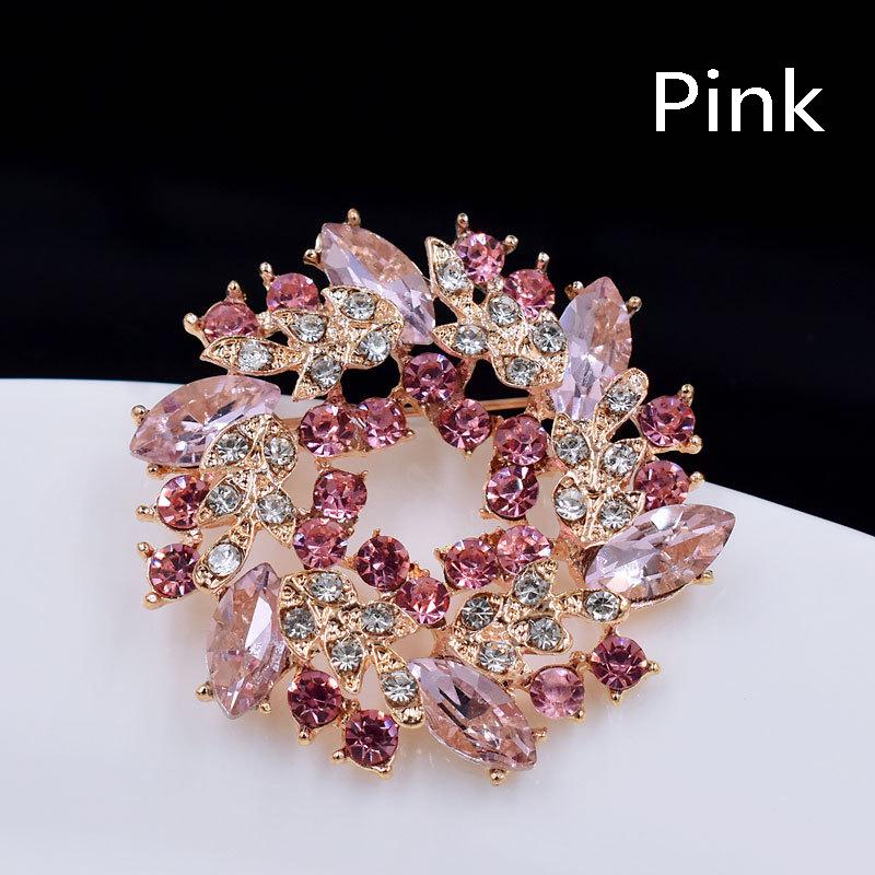 

1PC Flower Gift Women Mini Rhinestones Lady Brooch Fashion Bauhinia Casual Pin More Colors
