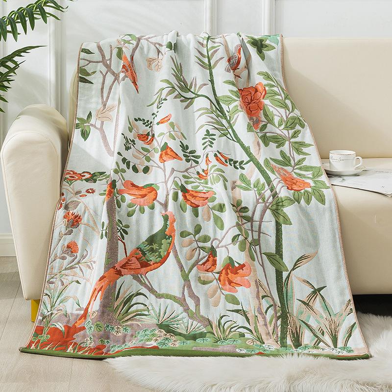 

90x180 см Большое банное полотенце с цветочным узором 100% чистый хлопок марля увеличенное и утолщенное банное полотенце дорожная шаль офис обеденный перерыв одеяло диванное полотенце