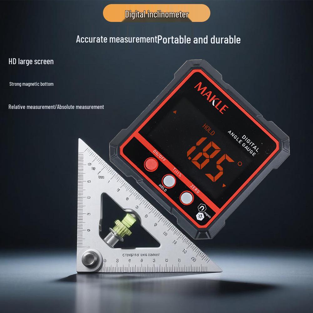 High-Precision Digital Inclinometer with Strong Magnetic Base and Angle Measurement